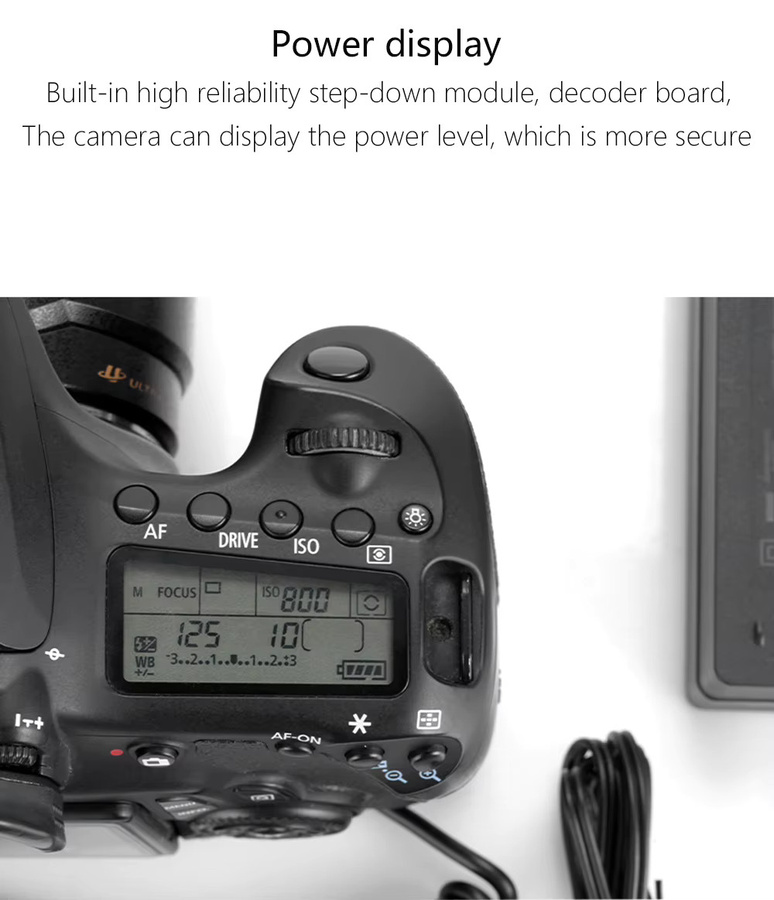 LP-E6 Dummy-Batterie mit NP-F Batterie-Adapterplatte für Canon EOS R5 R6 5DS R 7D 6D 5D3 5D4 90D 80D 70D 60DA in Schwarz und Rot - Bild 2