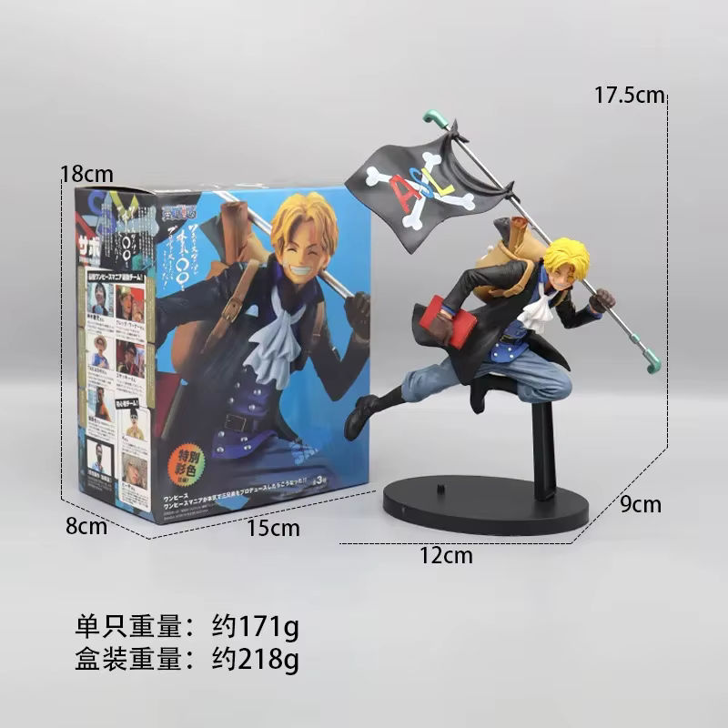 Bandai One Piece Anime Actionfiguren Sabo Portgas D. Ace und Monkey D. Ruffy Sammelmodell aus Kunststoff, mehrfarbig, Höhe: 17 cm - Bild 5