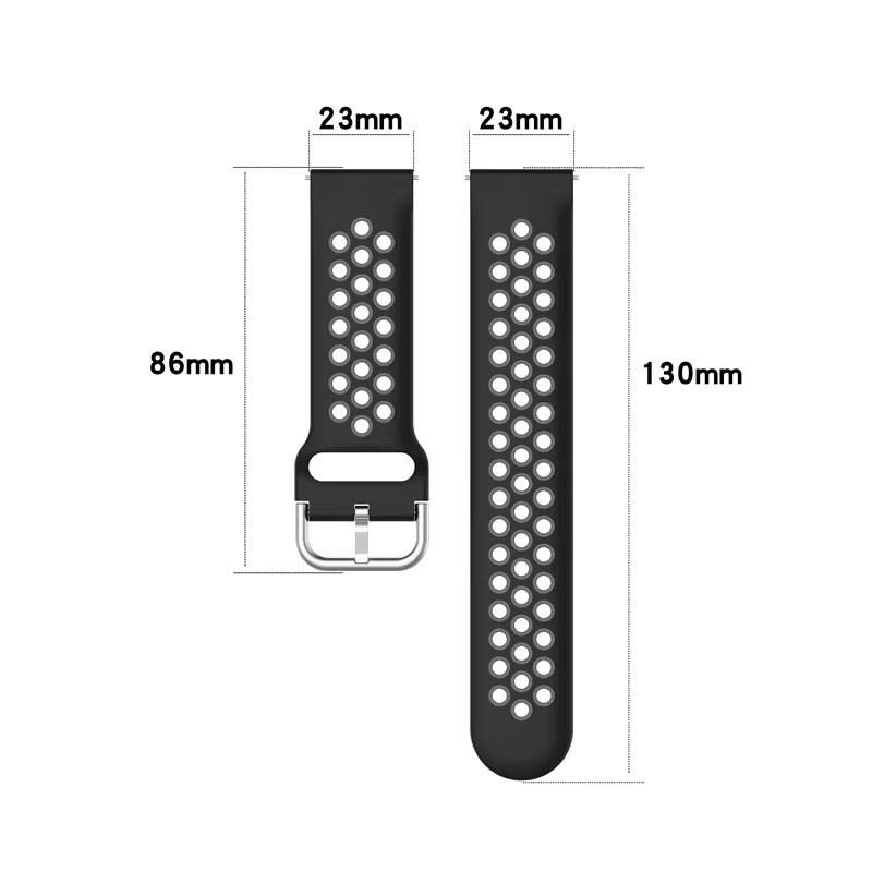 TAMISTER Uhrenarmband Silikon, Schwarz, 23mm, Unisex - Bild 4