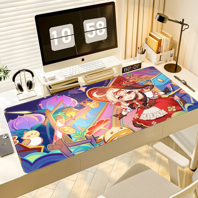 HYBXAXC XXL-Mauspad Genshin Impact Klee Multicolour Schreibtischunterlage für E-Sport und Gaming - Bild 1