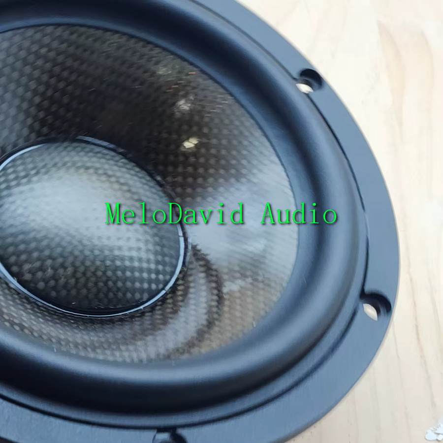 MeloDavid MW165Neo 6,5 Zoll Mitteltöner mit Kohlefaser-Sprühdämpfung und passivem Bass-Woofer, 2 Stück, Schwarz - Bild 2