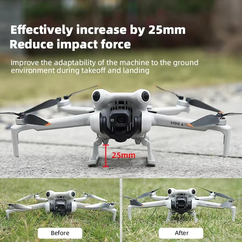 BRDRC Fahrwerk für DJI Mini 4 Pro, leichtes und faltbares erhöhtes Expansionsbein als Drohnenzubehör - Bild 2