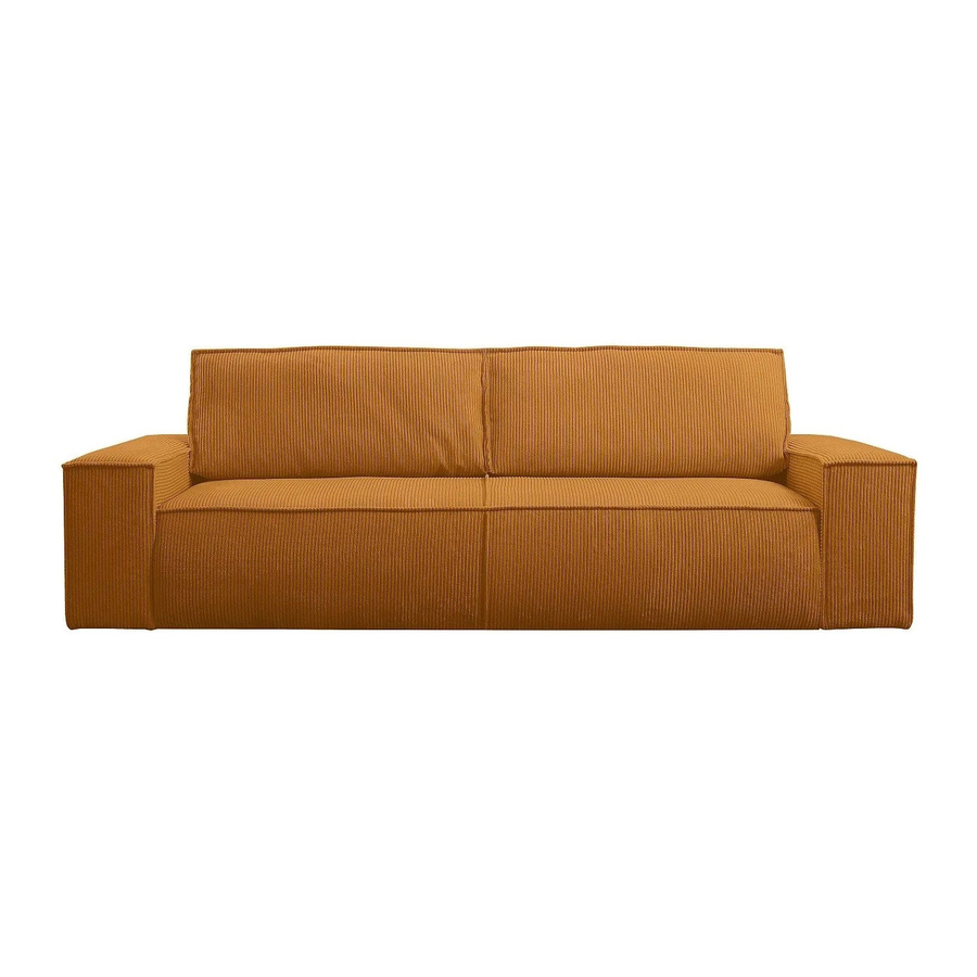 Schlafsofa Amelia Vente-unique in Hellorange mit Cord-Bezug, Breite: 257 cm - Bild 2