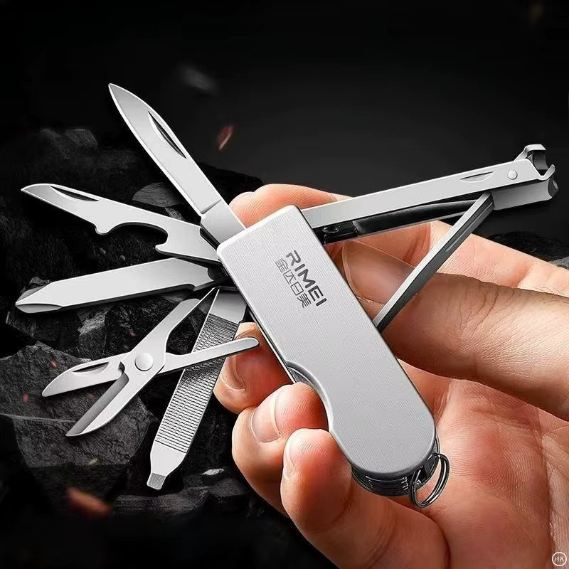 PLYS Mini-Multifunktions-Klappmesser aus Edelstahl mit Schere, Schraubendreher und Nagelknipser als EDC-Multitool - Bild 2