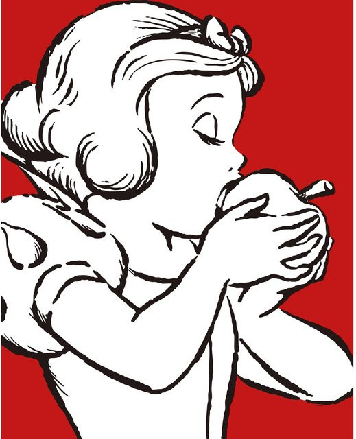 Komar Wandbild Snow White in Weiß und Rot, B: 40 cm x H: 50 cm - Bild 1