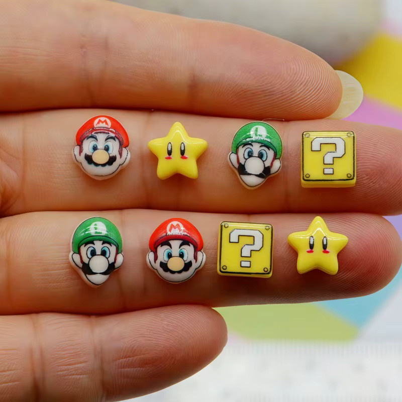 Bandai Charms, Super Mario, Harz, Bunt, Set - Bild 3