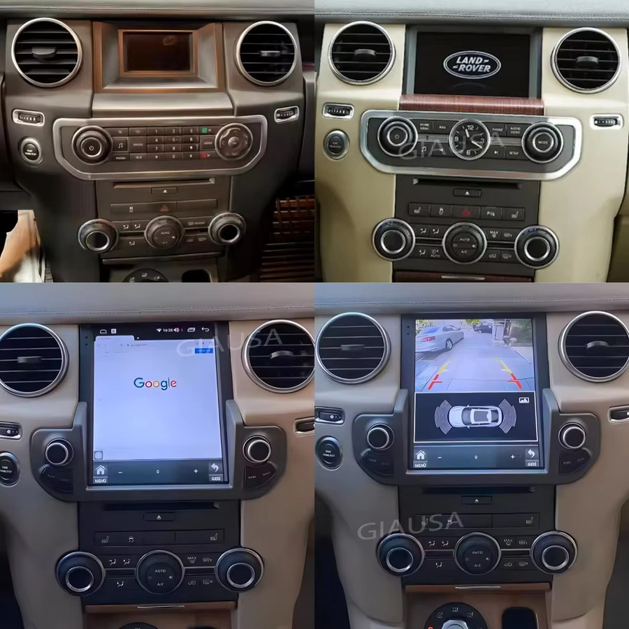YANFU Android 14 Autoradio mit Touchscreen und GPS-Navigation für Land Rover Discovery 4 LR4 2009 bis 2016 in Schwarz mit LCD-Bildschirm und Klimaanlagen-Steuerung - Bild 2