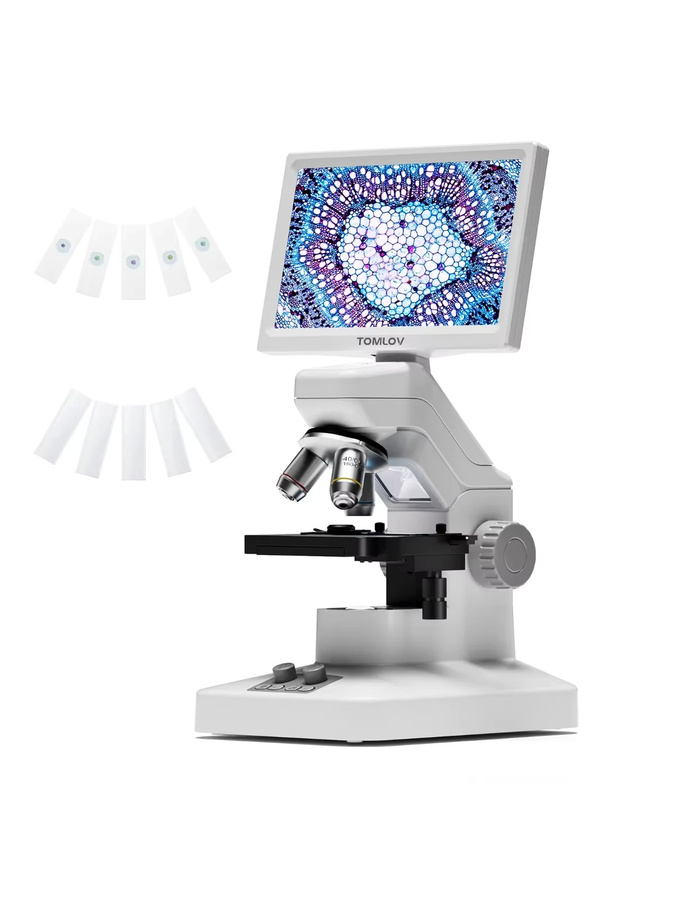 TOMLOV Biologisches Digital-Mikroskop mit 1200-fachem Zoom und Kamera für Schule, Labor und Bildung - Bild 8