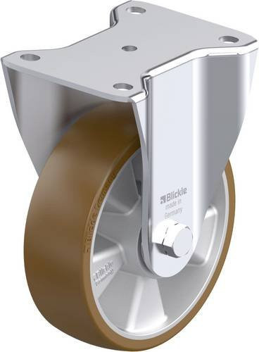 Blickle BH-ALB 160K Stahlblech-Bockrolle in Silber mit 160 mm Rad-Durchmesser und 750 kg Tragfähigkeit - Bild 1