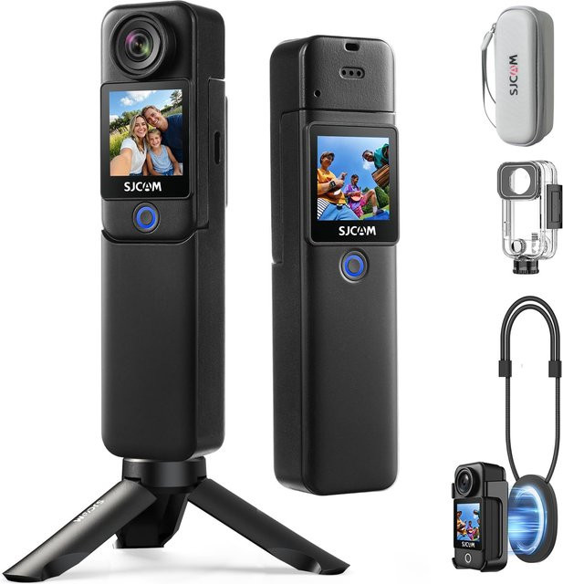 SJCAM C300 4K Action-Kamera und Vlog-Kamera in Schwarz mit Dual-Touchscreen, 8x Zoom und 3800mAh Akku - Bild 1