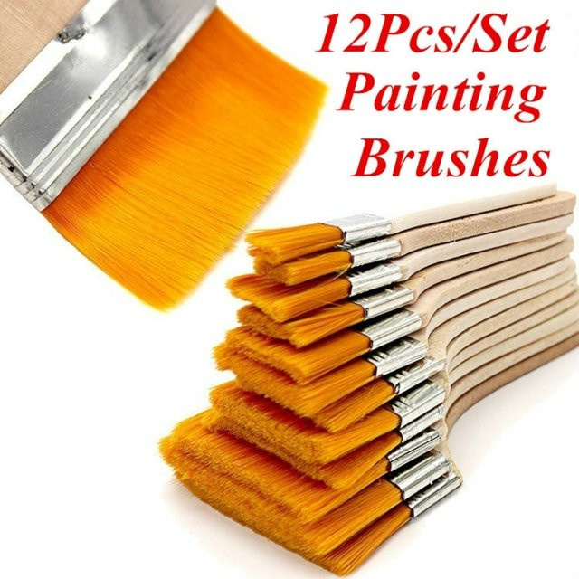 12-teiliges Künstler-Set mit Holzmalpinseln für Öl- und Acrylmalerei - Bild 1