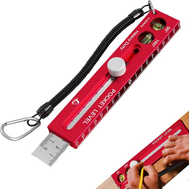 Präzisionslineal aus Aluminium mit T-Spur und Schiebestopp für Holzbearbeitung und Zimmerei, Rot - Bild 1