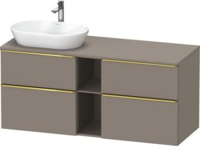 Duravit Waschtischunterschrank D-Neo in Grau Matt mit 2 Schubladen, B/T: 140 x 55 cm - Bild 1