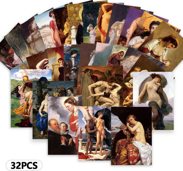 32 Stück Postkarten aus der mythologischen Serie in Multicolor als Sammlerstücke und Raumdekoration aus Papier - Bild 1