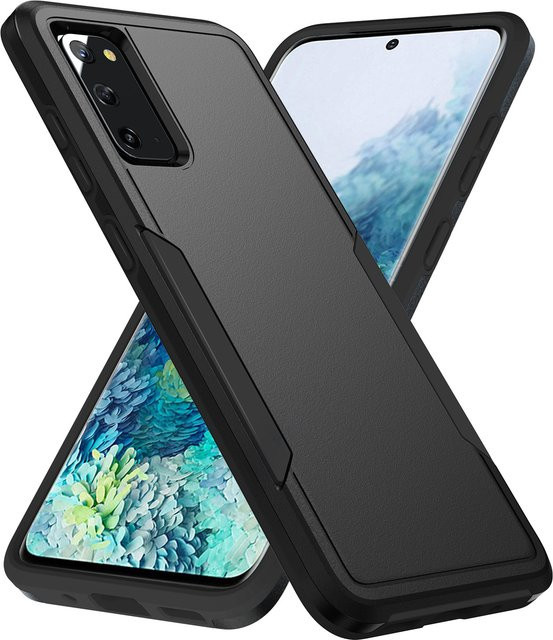 Stoßfeste 2in1 Dual-Schicht Schutzhülle für Samsung Galaxy S10 Plus in Schwarz - Bild 1