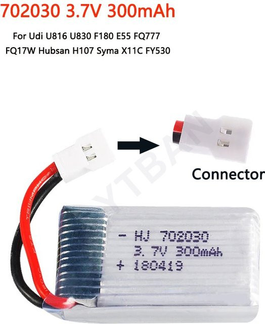 3,7 V 300 mAh Lipo Batterie für ferngesteuerte Flugzeug Drone UAV RC - Bild 1