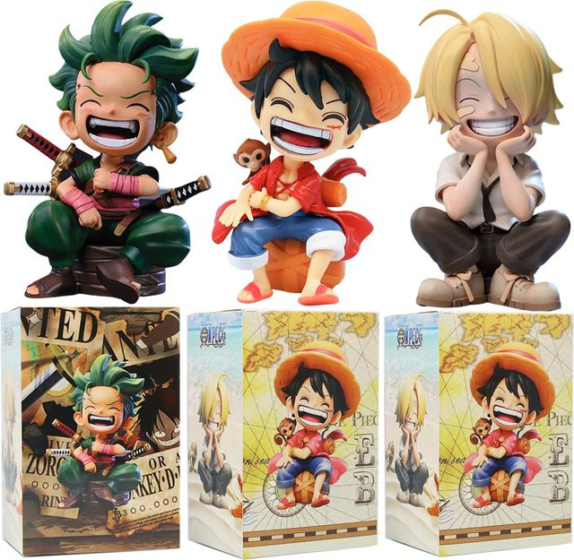 Bandai One Piece Luffy Solon Sanji Q-Version Figuren, Kunststoff, Bunt / Mehrfarbig - Bild 1