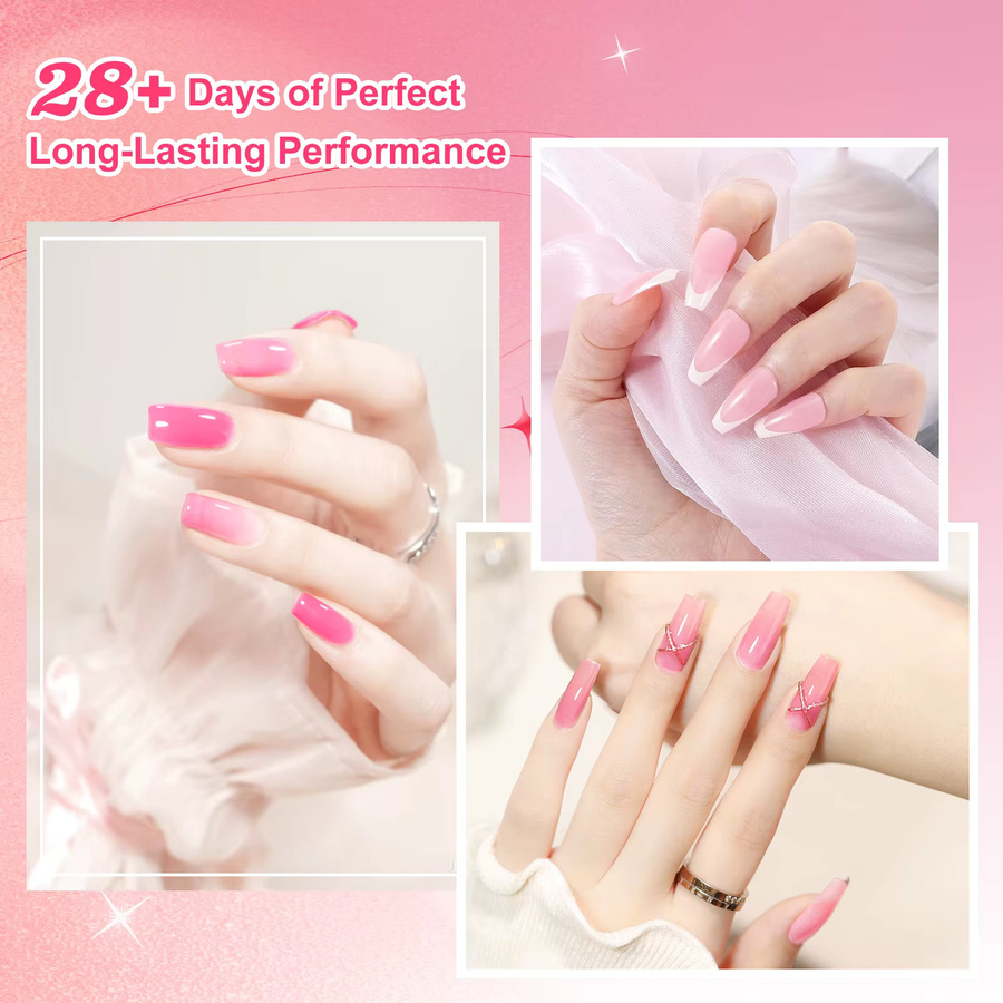 Duolingdai Poly Gel Nagel-Set, 4 Farben, Klares Poly Nagelgel - Bild 3