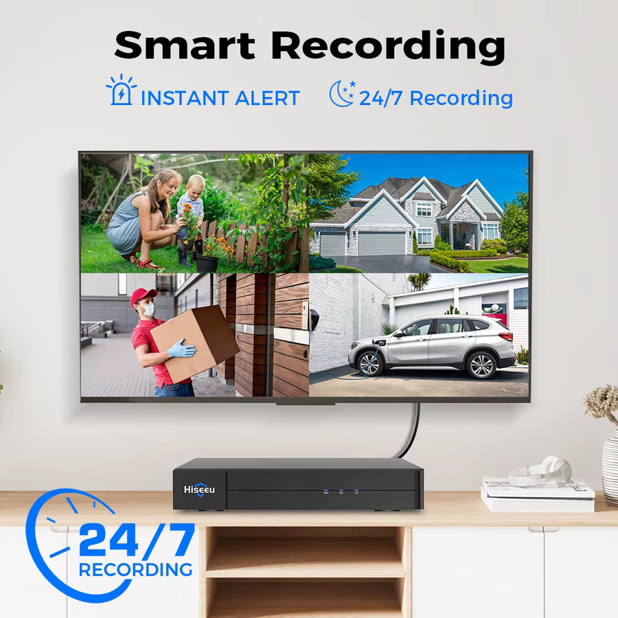 Hiseeu 5MP Digitaler Videorekorder DVR Heimsicherheitssystem in Schwarz mit AHD CVI TVI CVBS IP Unterstützung - Bild 4