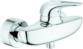 Grohe Eurostyle Brause-Einhebelmischer in Chrom, Wandmontage mit offenem Metall-Hebelgriff - Bild 1