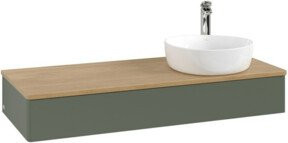 V&B Antao Waschtischunterschrank mit Beleuchtung, Farbe Braun, Eiche lackiert, B/T/H: 120 x 50 x 19 cm - Bild 1