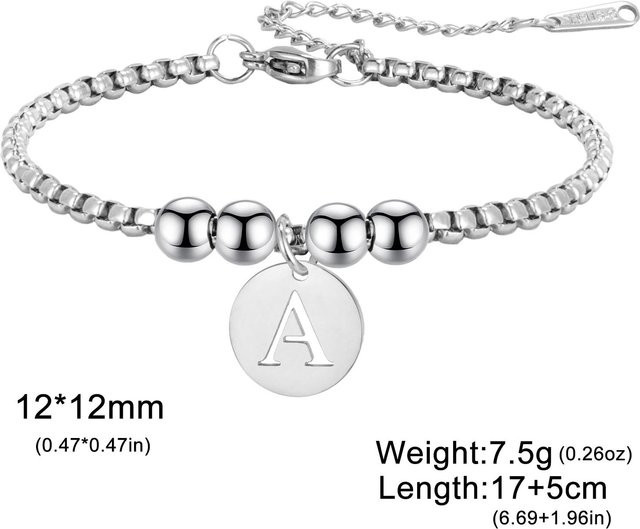 YULIN Armband, Edelstahl, Silber, Runder Anhänger, Damen, 17-22cm - Bild 1