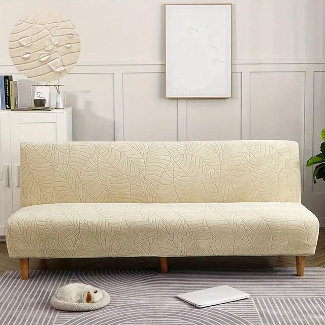 Wasserdichter Stretch-Sofabezug von Yiran in Beige, rutschfest und waschbar, Breite: 160 cm - Bild 1