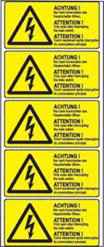 TE Connectivity Warn-Kombischild Achtung selbstklebende Folie in Gelb, B: 10,5 cm, H: 5,2 cm - Bild 1