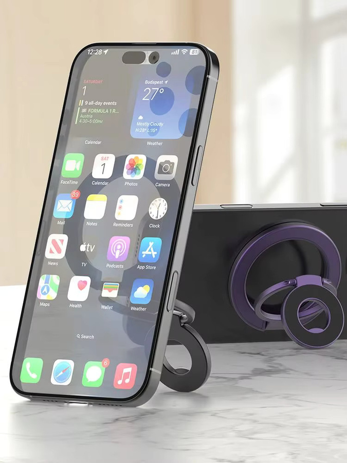 WSSHE Magnetischer Fingerringhalter für iPhone 17 16 15 14 mit 360 Grad Rotation und MagSafe Unterstützung in Orange - Bild 6