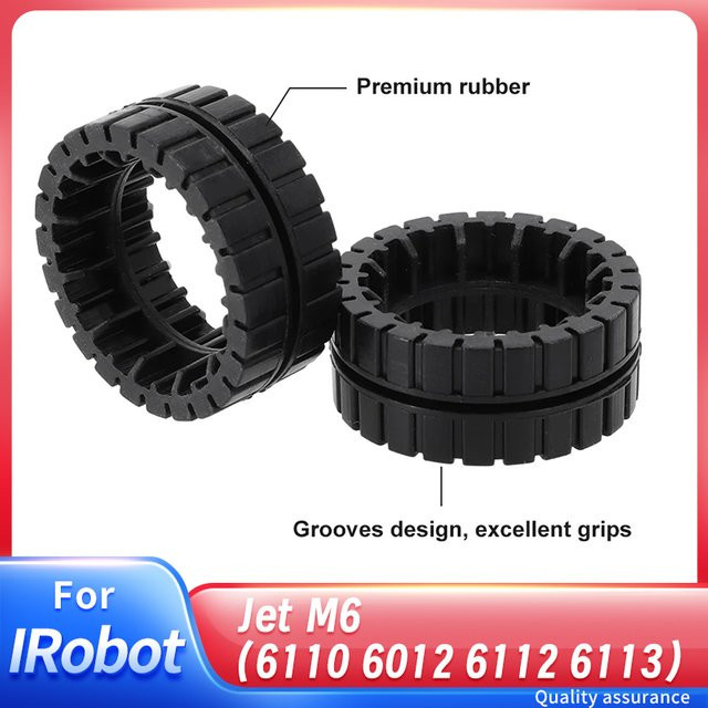 2/4-teiliges Ersatzrad-Set für iRobot Braava und Jet M6 in Schwarz und Grau - Bild 1