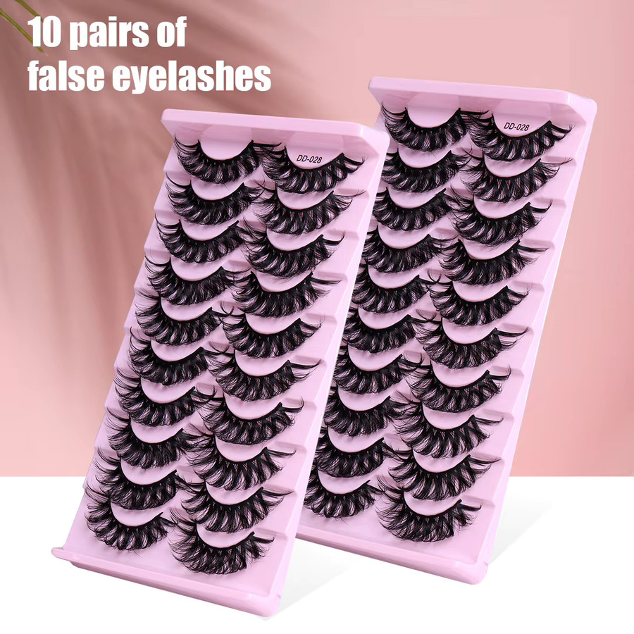 JIEFUXIN Künstliche Wimpern 3D Volumen, Black, 10 Paar, Unisex - Bild 4