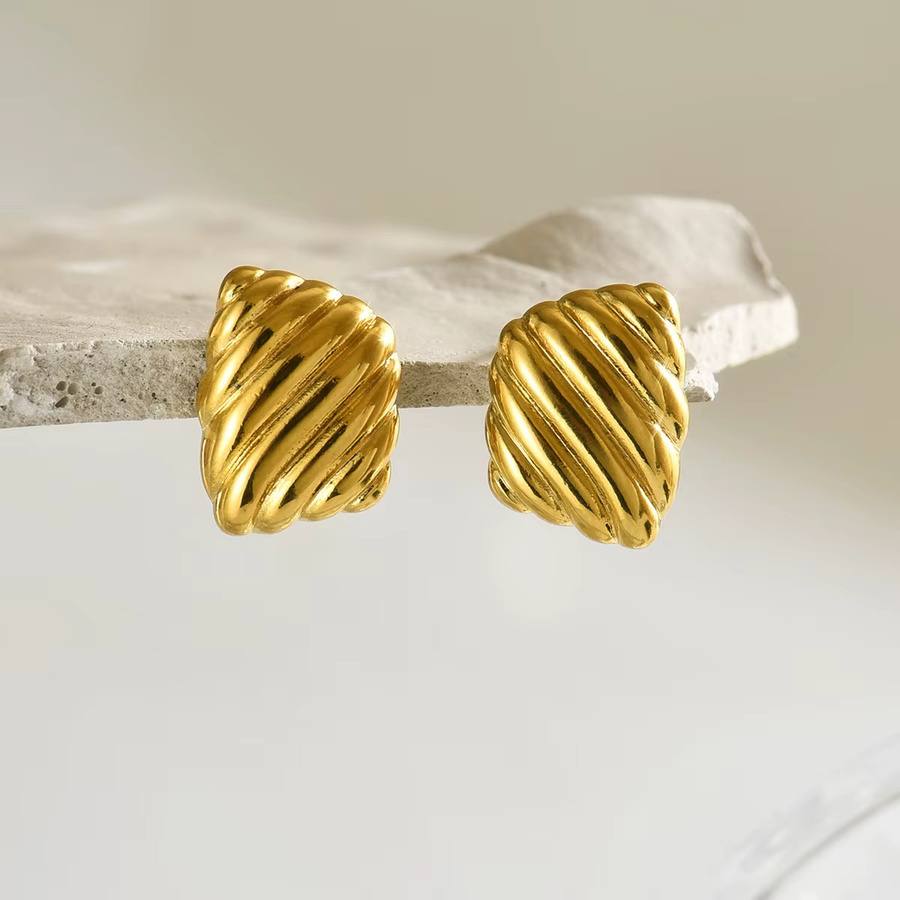 Erpels Ohrringe, Edelstahl, Gold, Damen, Vintage - Bild 3