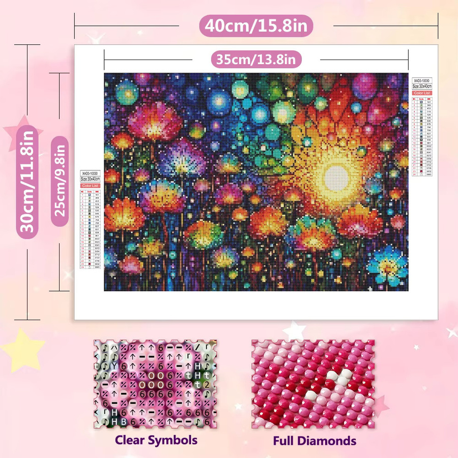 EverShine DIY 5D Diamant-Stickerei Blumen-Mosaik Set mit runden Diamanten in Multicolour, B/H: 30 x 30 cm - Bild 2