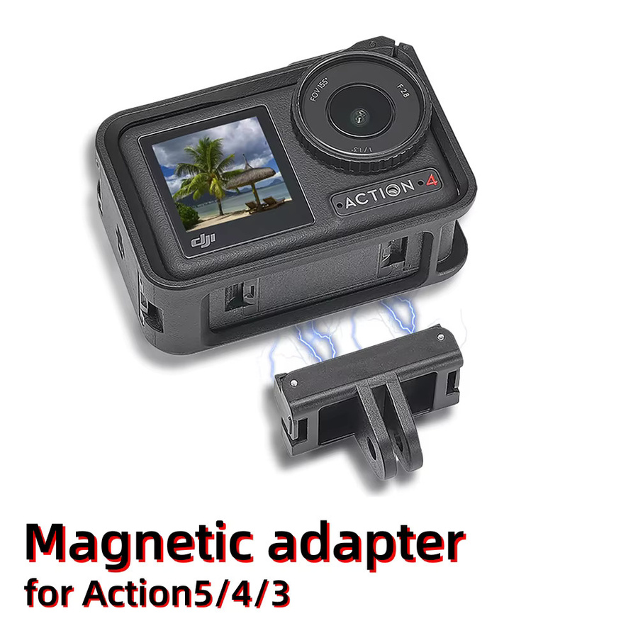 DJI Magnetischer Adapter mit verstellbarer Halterung und Stativ-Verbindungsbasis für Action 5 Pro, 4 und 3 Sportkameras in Schwarz - Bild 3
