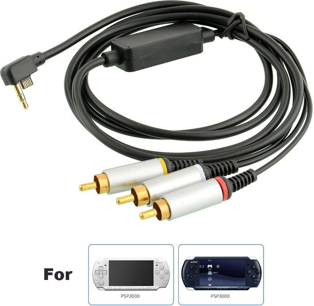 Sony AV RCA Ypbpr Kabel für PSP 2000 und PSP 3000, 3 m, Schwarz - Bild 1