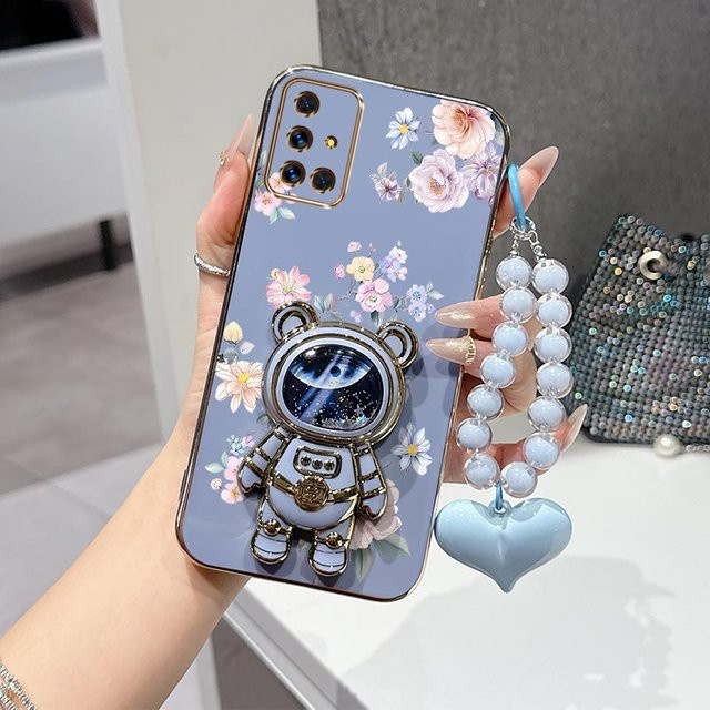 Samsung Handyhülle mit Blumenmuster und Lanyard für A55 A53 A35 A12 A24 A17 A13 A07 A10 A26 A04 A25 A21S A15 in Weiß und Mehrfarbig - Bild 1