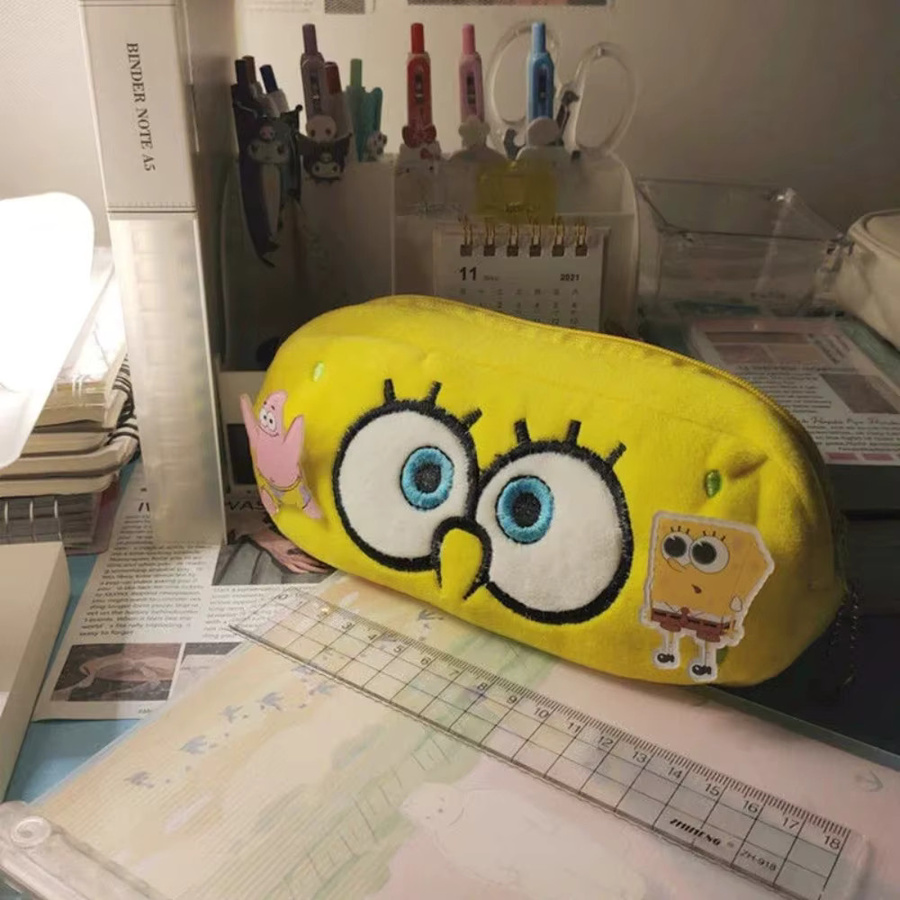 Potdemiel SpongeBob Federmäppchen aus Plüsch in Gelb mit Reißverschluss - Bild 2