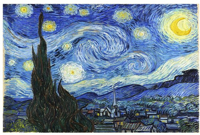TPFLiving Poster Leinwand Van Gogh Sternennacht Motiv Blau B: 60 cm, H: 80 cm ohne Rahmen - Bild 1