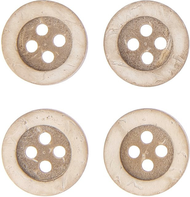 Rico Design Kokosnuss Knöpfe aus Holz in Braun, Durchmesser: 13 mm - Bild 1