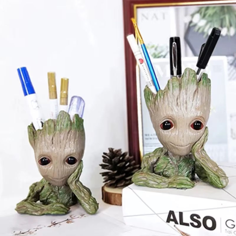 MINISO Gartenornament Groot Baum Mann Figur aus Kunstharz in Braun als Pflanztopf und Dekoration - Bild 5