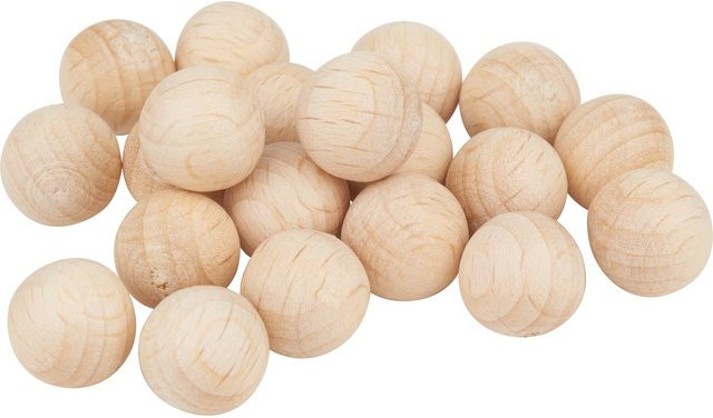 VBS Holzkugeln aus Buchenholz ohne Bohrung in Braun und Beige, Durchmesser: 1 cm, 20 Stück - Bild 1