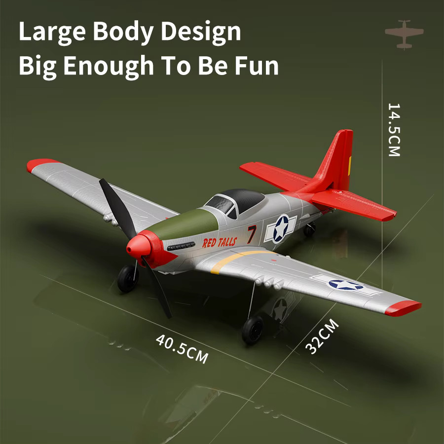 ANTSIR RC Flugzeug P51 Mustang, RC Kampfflugzeug, mit 2,4G Funksteuerung - Bild 5