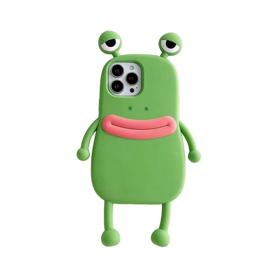 3D-Cartoon-Handyhülle mit Frosch-Design für Apple iPhone (verschiedene Modelle), weiche Silikonhülle, grün - Bild 2