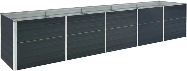 DELUKE Hochbeet OSKAR aus verzinktem Stahl in Anthrazit, B/T/H: 400 x 80 x 45 cm - Bild 1