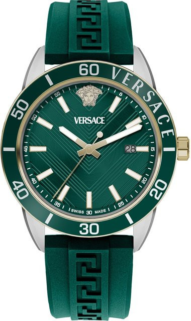 Versace Herrenuhr Greca Urban, Quarz, Edelstahl, 43 mm, Grün, 5 ATM - Bild 1