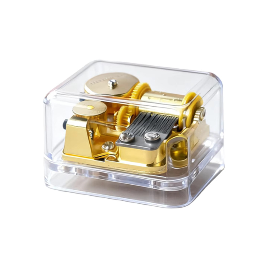 Yunsheng Vergoldete Musikbox mit Schwanensee-Melodie und transparentem quadratischem Design in Gold - Bild 5