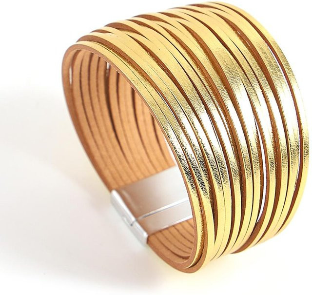 Lederarmband, bunt, Unisex, beige - Bild 1