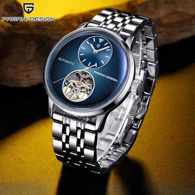 Pagani Design Armbanduhr Tourbillon, Automatik, Edelstahl, Gold, 42 mm, Herren - Bild 1