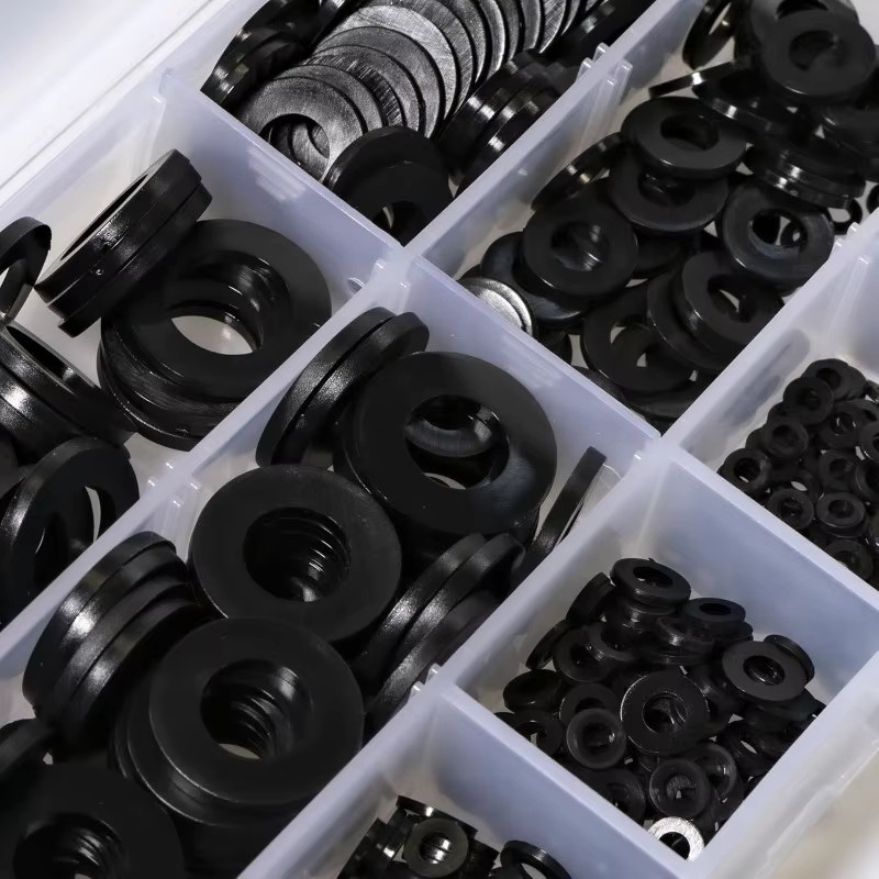 Tnbotry 350-teiliges Nylon-Dichtungsset in Schwarz mit flachen Kunststoff-Dichtungen für M2, M2,5, M3, M4, M5, M6 und M8 - Bild 3