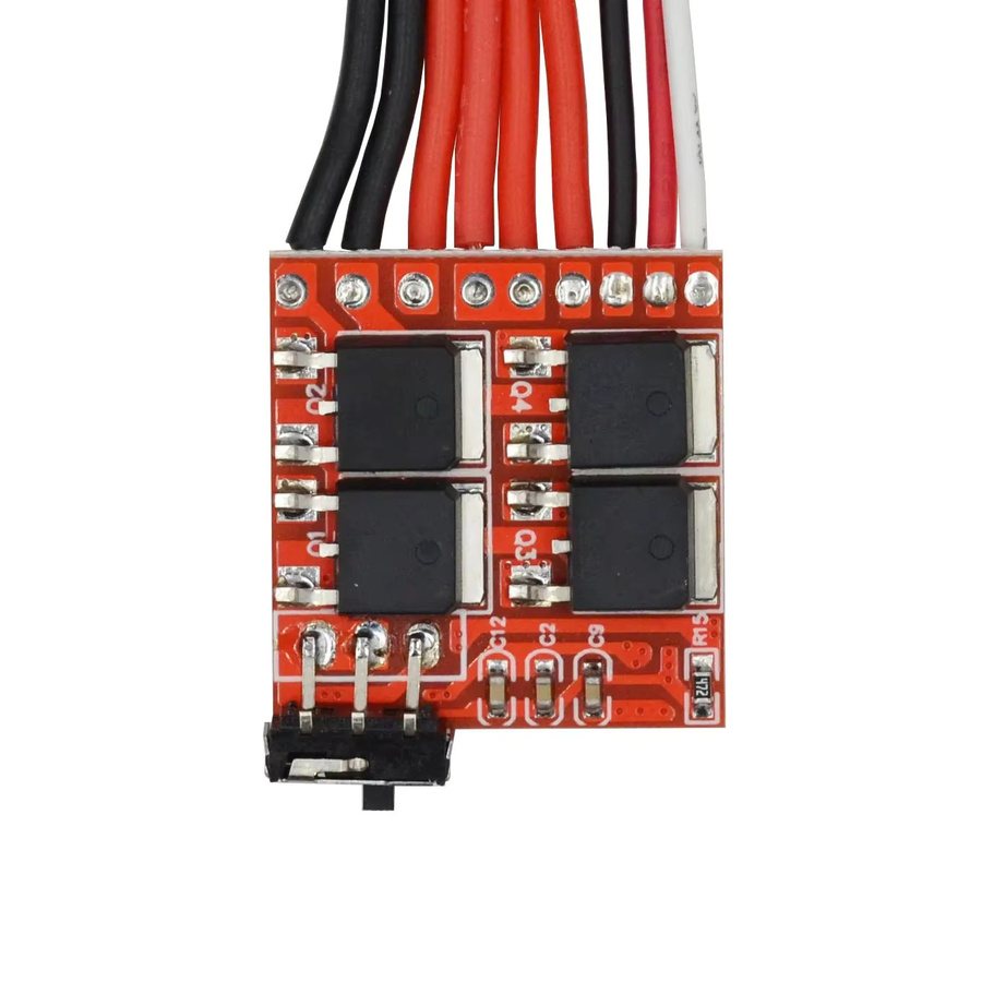 Bidirektionale ESC Bürstenmotor-Regler mit Bremse für RC Modellautos und Boote in Rot - Bild 2